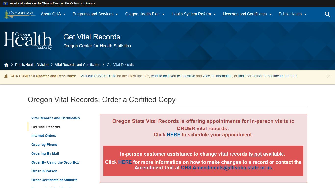 Oregon Vital Records: Order a Certified Copy - State of Oregon